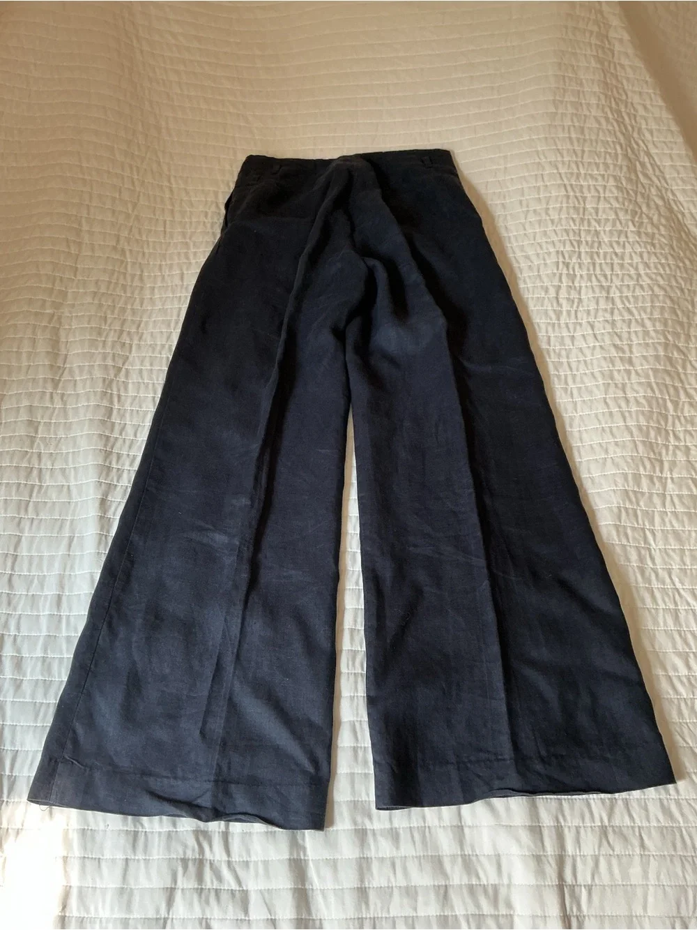 Wide Leg 100% linen Pants in Navy Blue